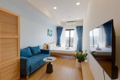 带阳台的开间公寓 — Smile Home - SOHO Apartment balcony - Modern comfortable